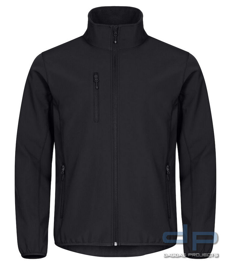 Herren Classic Softshell Jacket in verschiedenen Farben mit Aufdruck auf Brust und Rücken