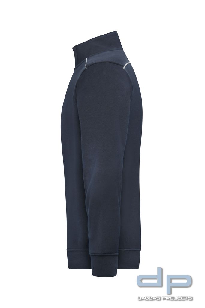 Half-Zip Sweat dp S-Serie in Dunkelblau mit Wunschaufdruck Größe 5 XL