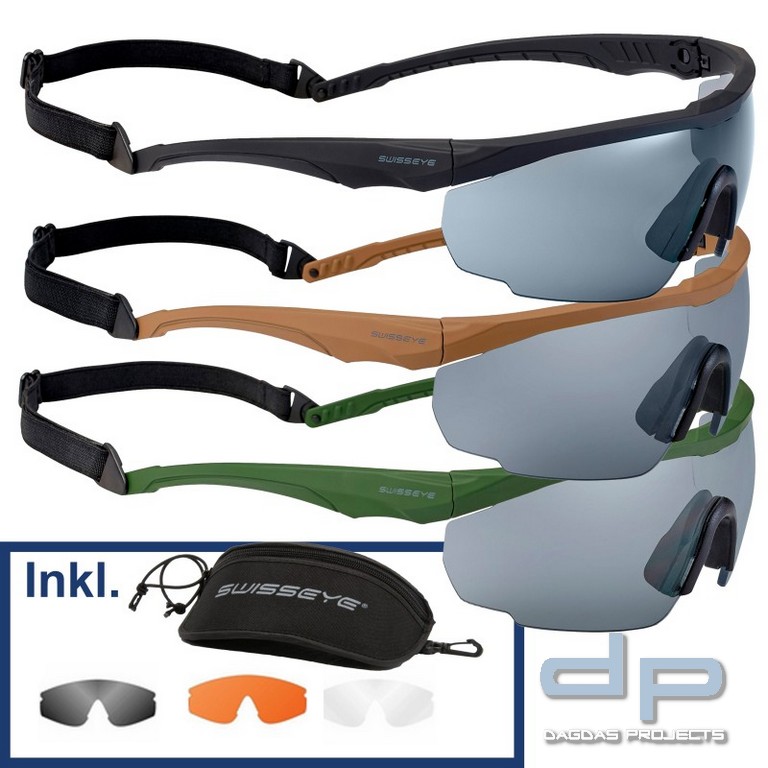 SWISS EYE® Takt. Schutz-/Schiessbrille Blackhawk inkl. Wechselscheiben in verschiedenen Farben