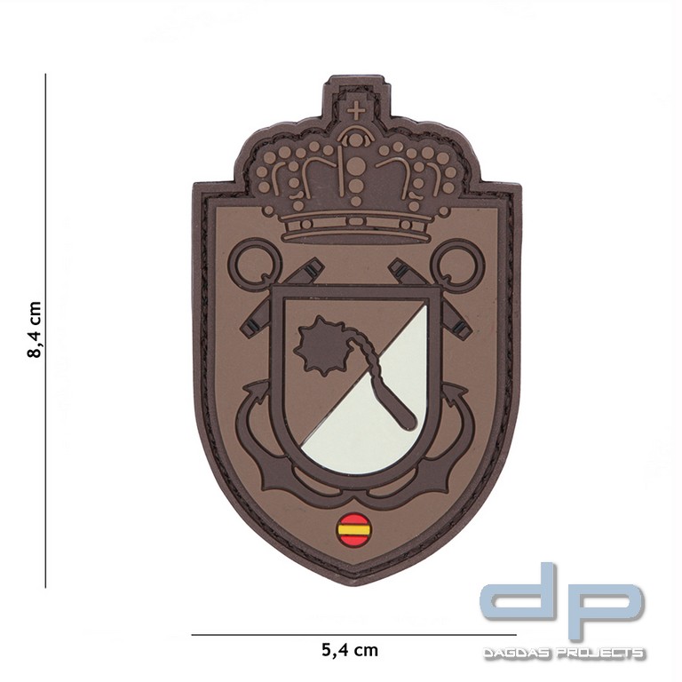 Emblem 3D PVC Spanische Krone Schild braun