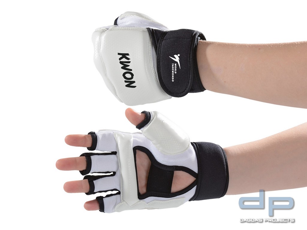 TKD Handschützer Evolution WT rec. in Schwarz/Weiß