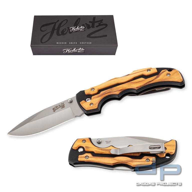 Modernes Einhandmesser G10 und Olivenholz