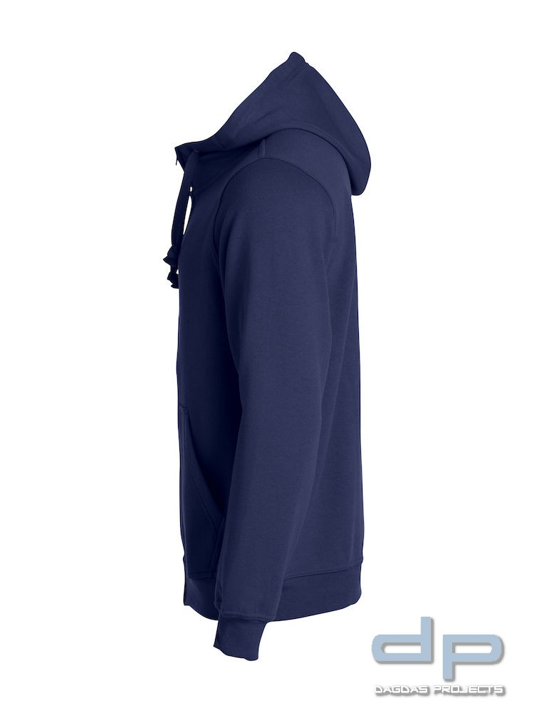 Basic Hoody Full zip Herren mit Wunschaufdruck Farbe Navy Größe M