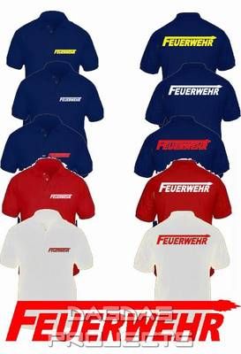 Feuerwehr Logo Polo Shirt aus 100 % Baumwollpiqué