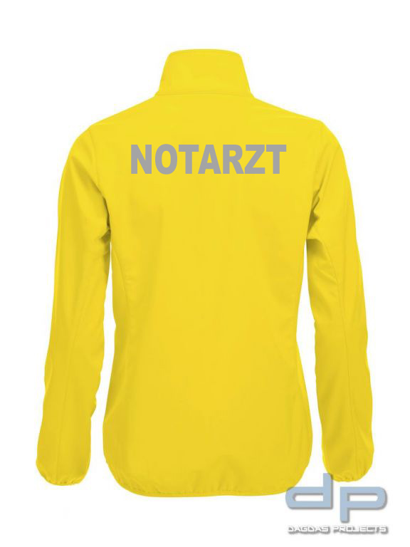 Basic Softshell Jacket Ladies mit reflektierend silbernem Wunschaufdruck in verschiedenen Farben