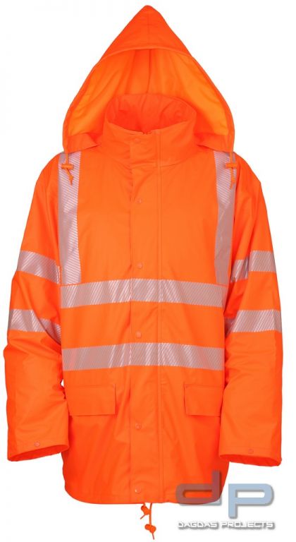 PU-Stretch-Warnschutz-Regenjacke - warnorange