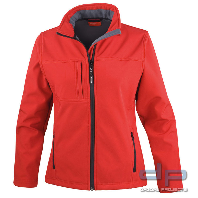 Ladies Classic Soft Shell Jacke in verschiedenen Farben mit Wunschaufdruck in reflex silber