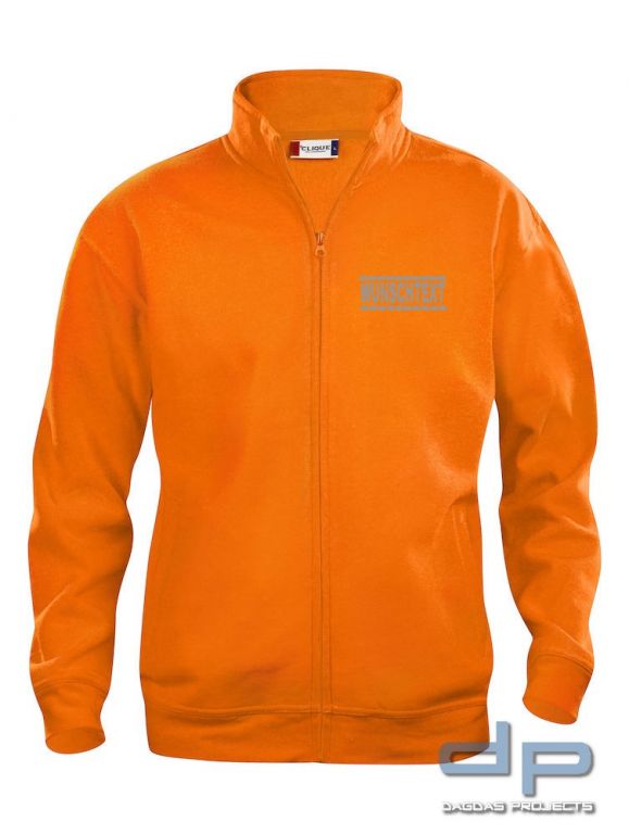 Sweat Jacke Behörde mit Wunschaufdruck gestrichelte Linien in verschiedenen Farben