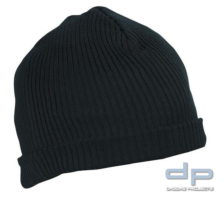 Vintage Rollmütze Kent gerippt schwarz