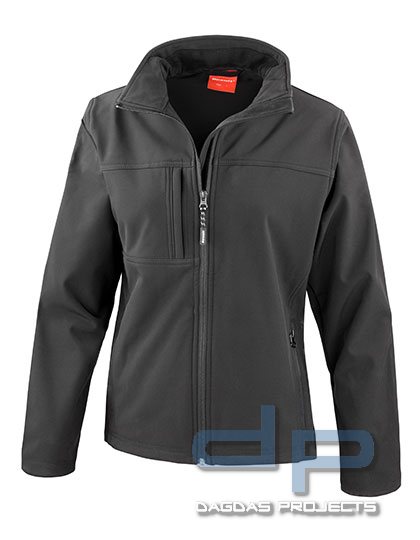 Ladies Classic Soft Shell Jacke in verschiedenen Farben mit Wunschaufdruck in reflex silber