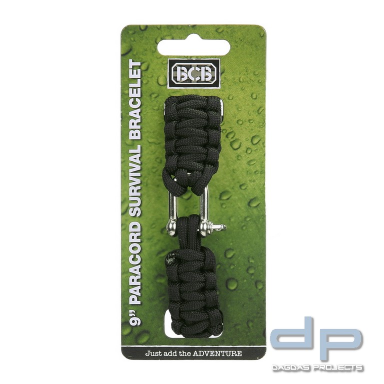 BCB Paracord Eisen Schnalle 9 Zoll zwart CM074B