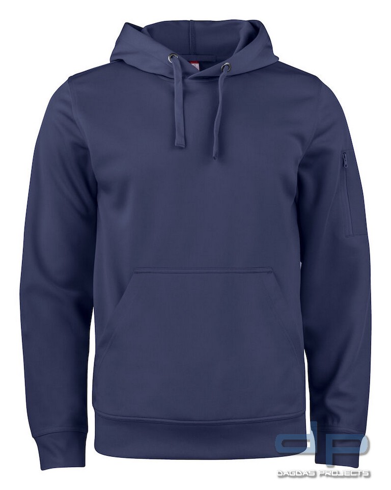 Basic Active Hoody mit Wunschaufdruck in Marine Blau, Größe L