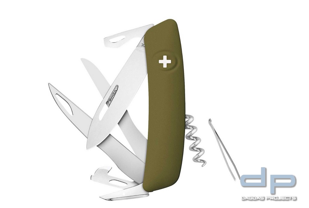 Taschenmesser D07 SCISSORS oliv
