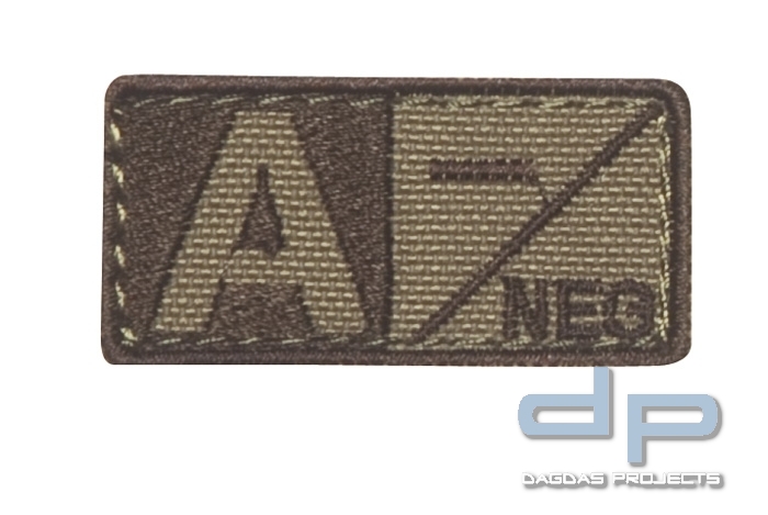 Blutgruppenpatch Coyote/Braun A neg - 229A-N-003