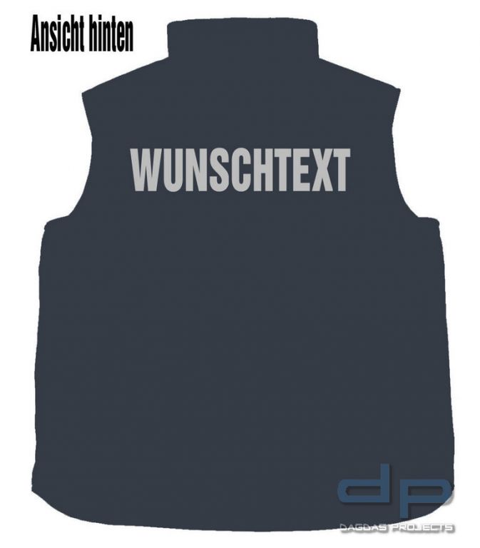 Behörden Pro Bodywarmer mit Wunschaufdruck in reflex silber