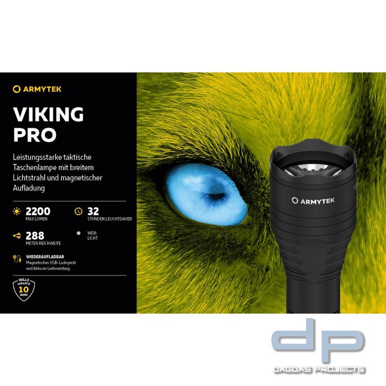 ARMYTEK Taschenlampe Viking Pro inkl. Akku