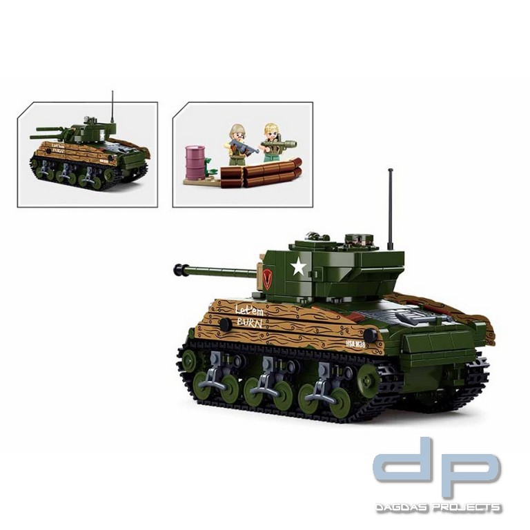 Sluban WWII M4A3 (76W) medium tank M38-B1110