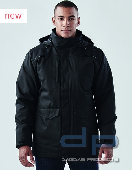Men´s Vortex HD 3-in-1 System Parka in Schwarz und Navy mit Wunschaufdruck auf Brust und Rücken