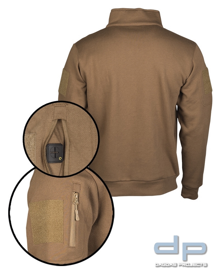 TACTICAL SWEAT-SHIRT M.ZIPPER DARK COYOTE