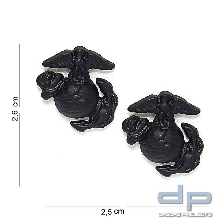 Emblem USMC schwarz 2 Stck