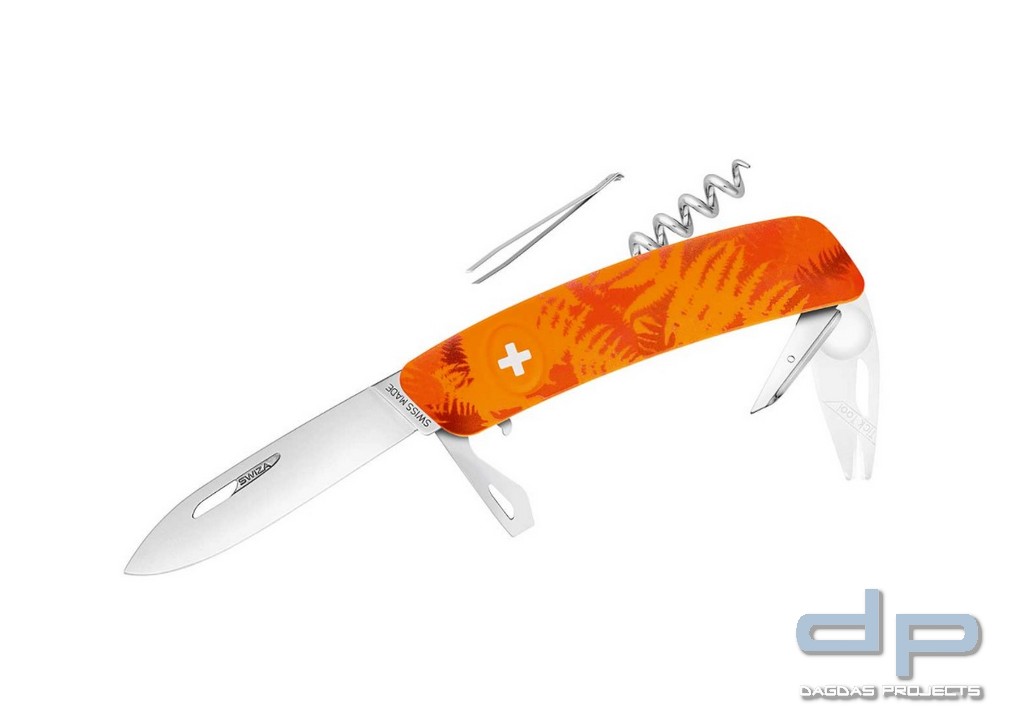 Taschenmesser TT03 TICK TOOL Camo Farn Orange