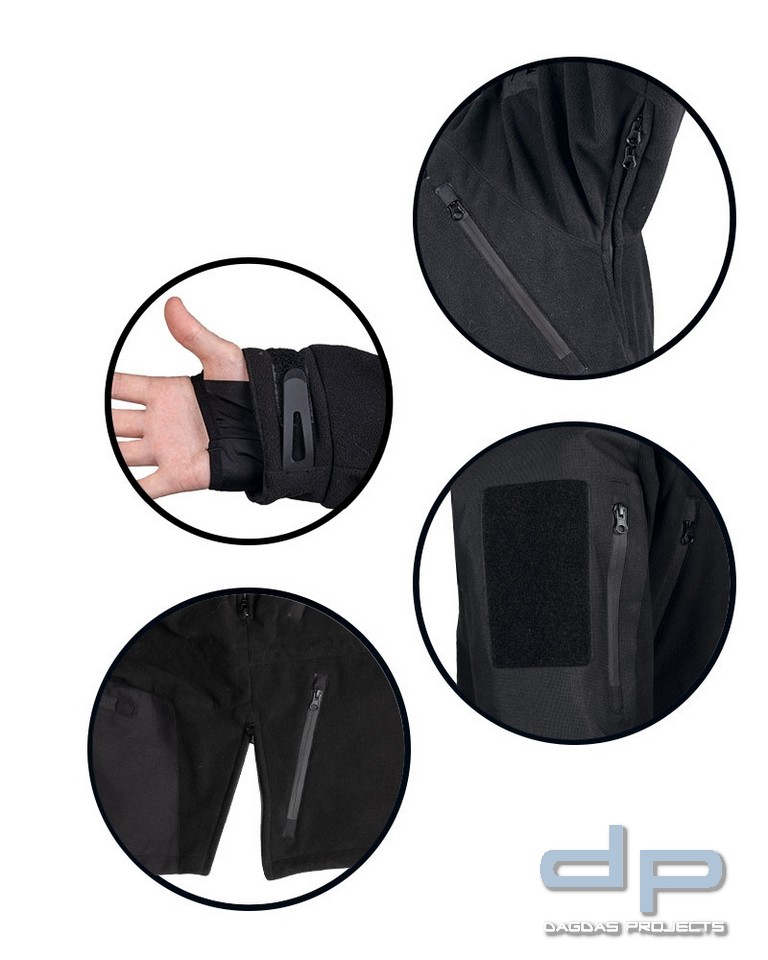KÄLTESCHUTZJACKE FLEECE MIL-TEC® PLUS SCHWARZ