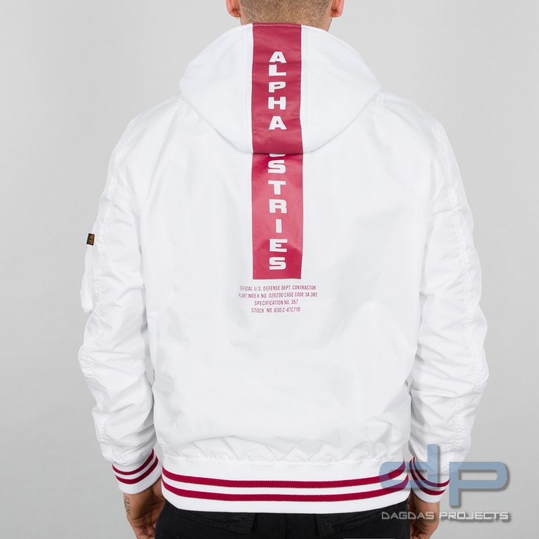 Alpha Industries Fliegerjacke MA-1 TT Hood Defense in Farbe weiss
