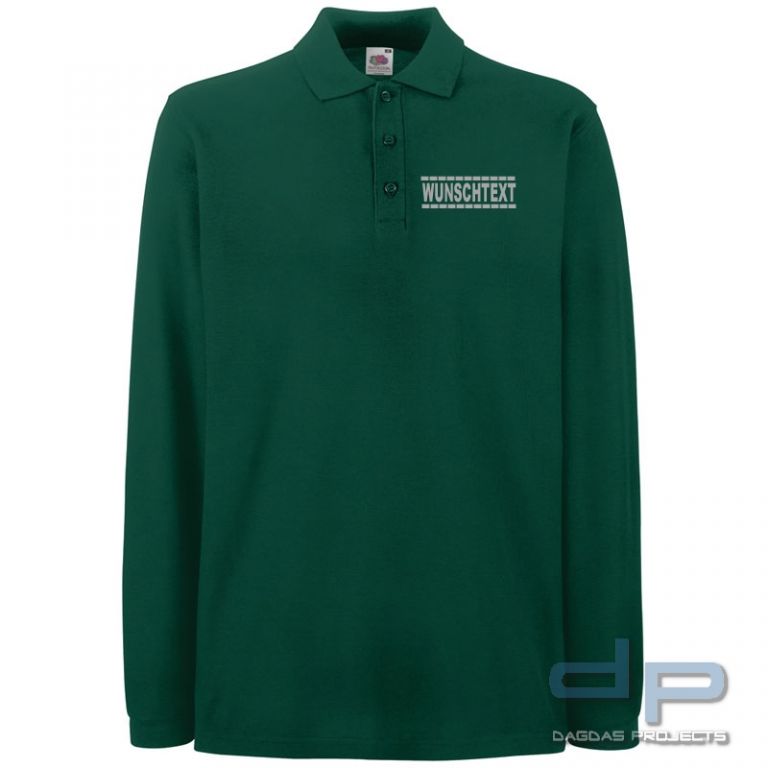 Premium Long Sleeve Polo mit Wunschaufdruck gestrichelte Linien in verschiedenen Farben