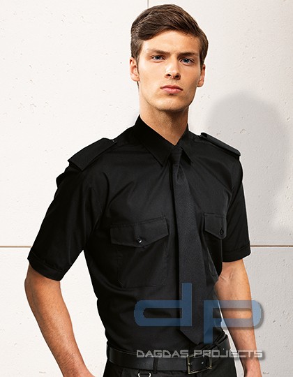 Pilot Hemd shortsleeve weiss mit 3-Fach Aufdruck MSS