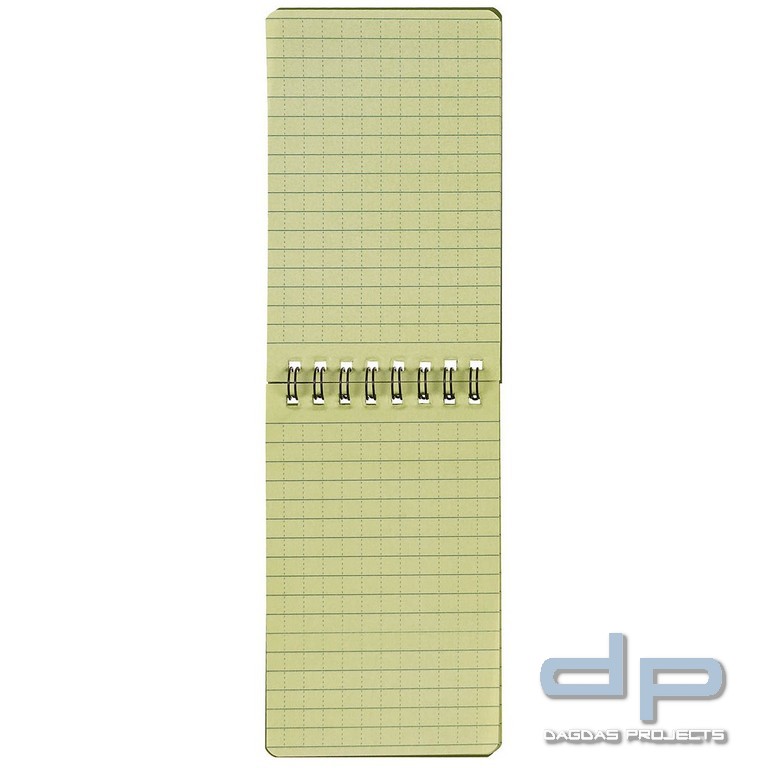 Meldeblock, wasserfest, klein, Spiralbindung, 7,5 x 13 cm