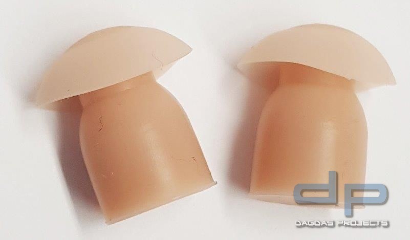 Ersatz Schallschlauch - mit 2 Ersatz-Stöpseln, (hautfarben-klar)