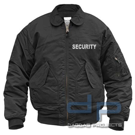 Security Jacke CWU mit Reflexaufdruck silber