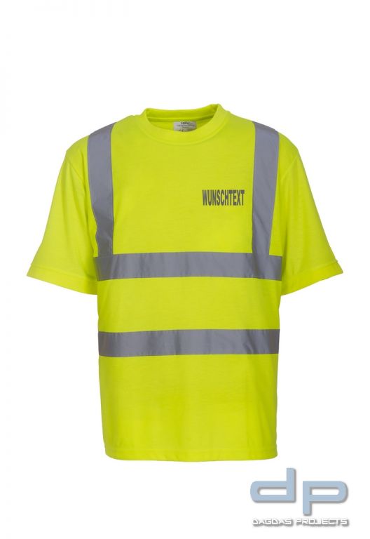 Two Band &amp; Brace Hi Vis T-Shirt in verschiedenen Farben mit Wunschbeschriftung in reflex silber
