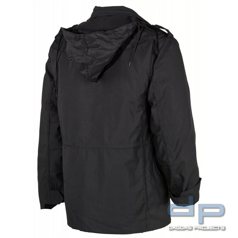 US Feldjacke M65, schwarz, m. auskn. Steppfutter
