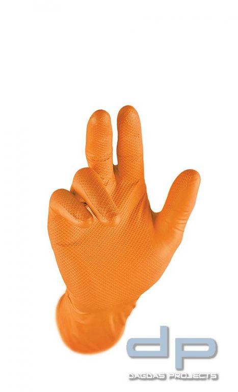 Nitril-Einweghandschuhe EN 388, EN 374, Kat. 3 50 Stück in Orange
