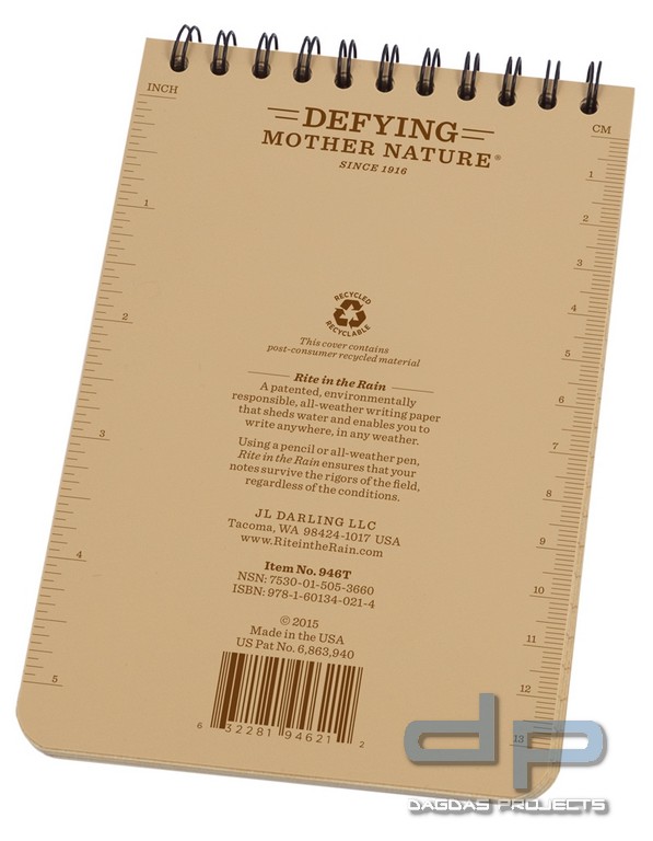 Rite in the Rain Tactical Notebook 4" x 6" Farbe: Tan