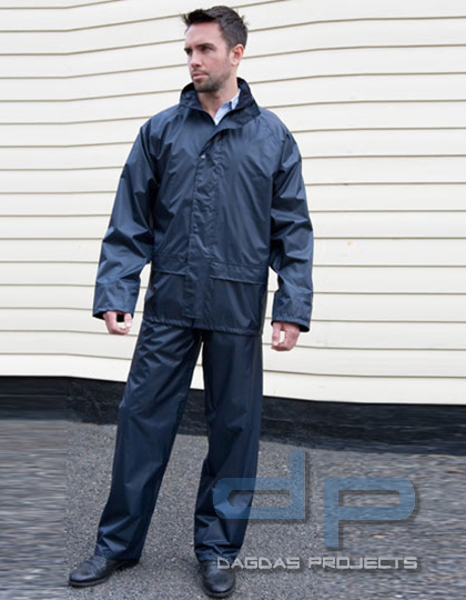 Regenkombi MSS in dunkelblau mit Rückendruck Sonderlogo MSS