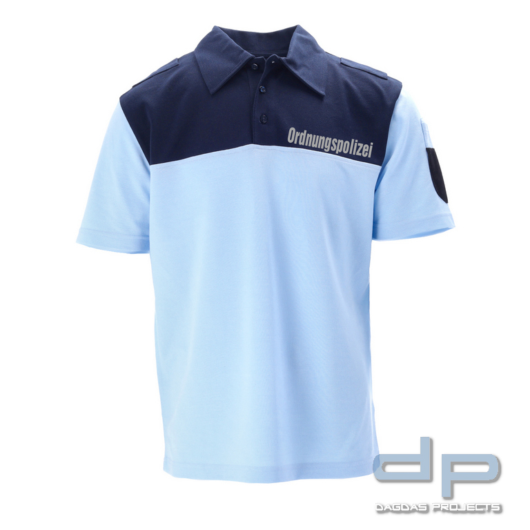 ETZEL Herren Uniform Poloshirt mit Aufdruck "Ordnungspolizei" in Reflex silber Größe: L oder XL