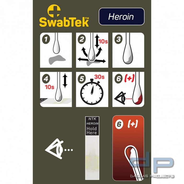 SWABTEKTM Substanz-Wischtest Heroin, Morphium, Codein 100er Pack