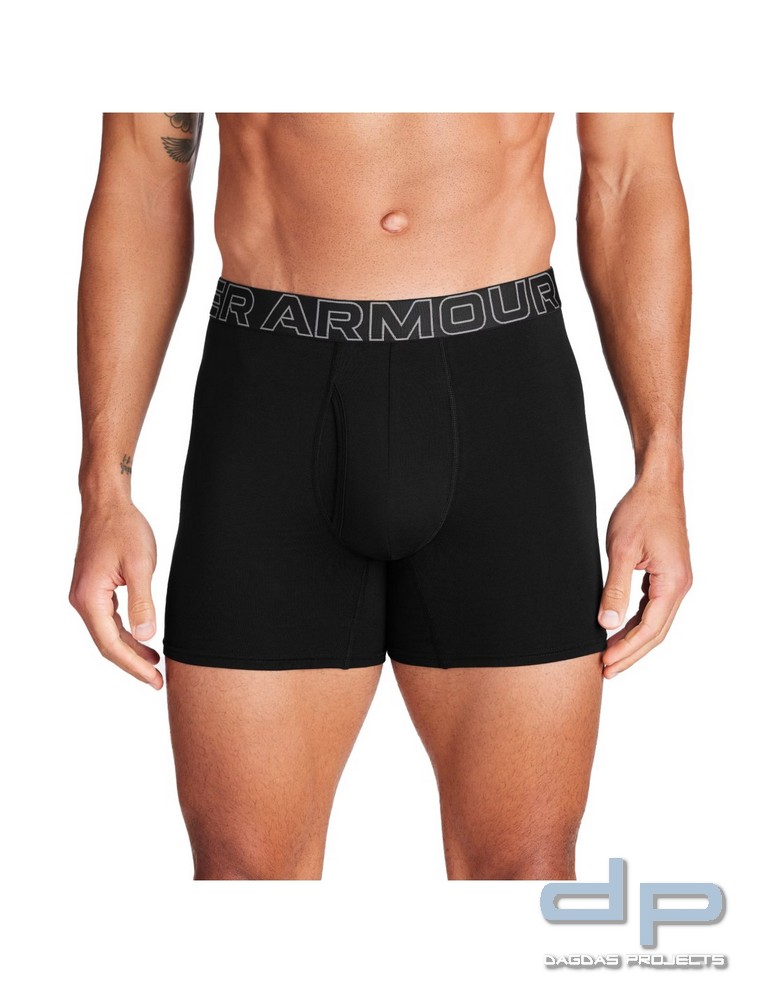 Under Armour® Boxershort Performance Cotton, mit Eingriff, 6 Inch, 3er Pack