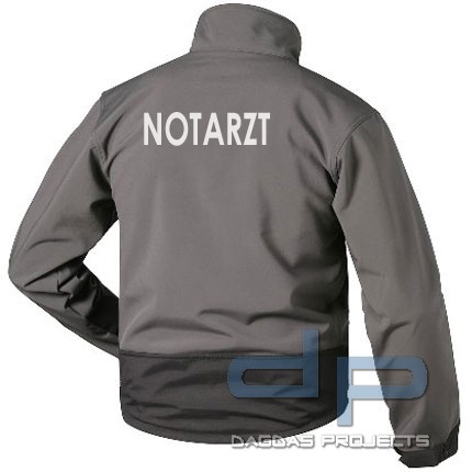 Behörden Softshell Jacke grau/schwarz mit Wunschtext
