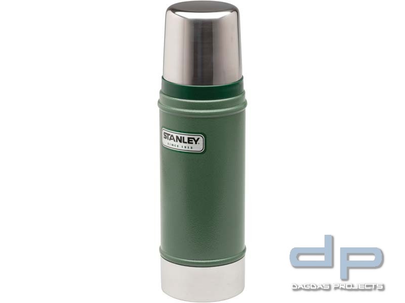 Stanley Classic, Vakuum-Flasche, 0.47 Liter, 18/8 Edelstahl Hammertone grün, Trinkbecher