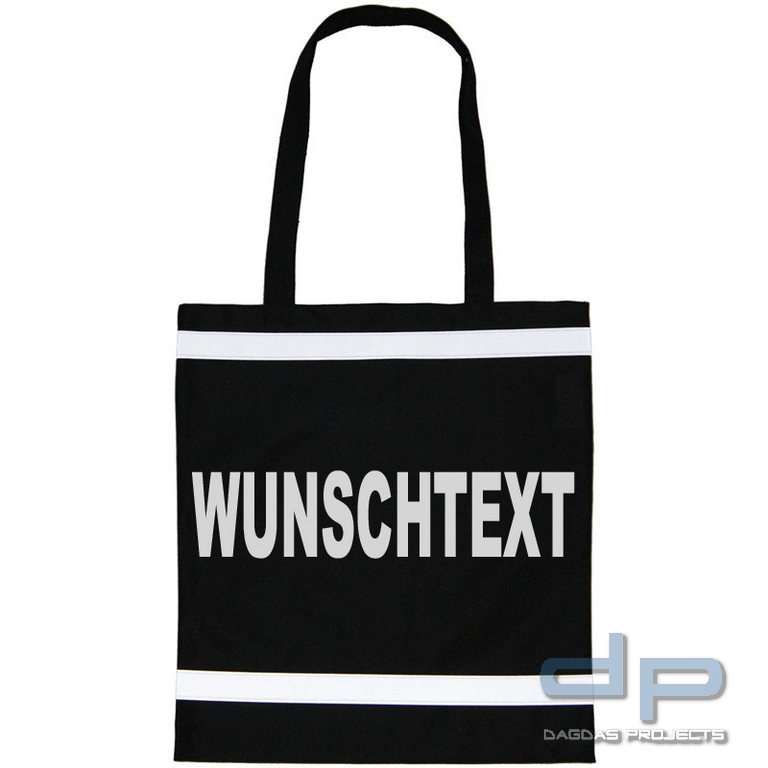 Shopping Bag lange Henkel verschiedene Farben mit Aufdruck nach Wunsch in reflektieren Silber