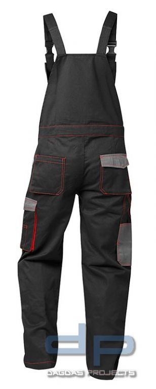 Twill Latzhose schwarz/grau