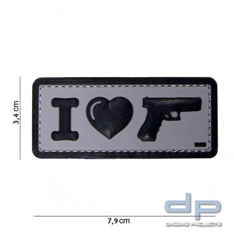 Emblem 3D PVC I Love MY Sidearm schwarz