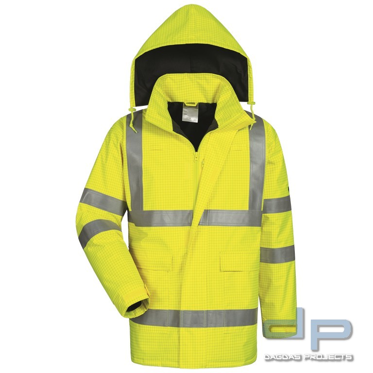 Safestyle MULTINORM WINTERJACKE in Gelb mit Aufdruck nach Wunsch auf Brust und Rücken
