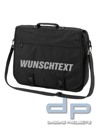 Schultertasche mit Wunschtext in reflex silber in verschiedenen Farben