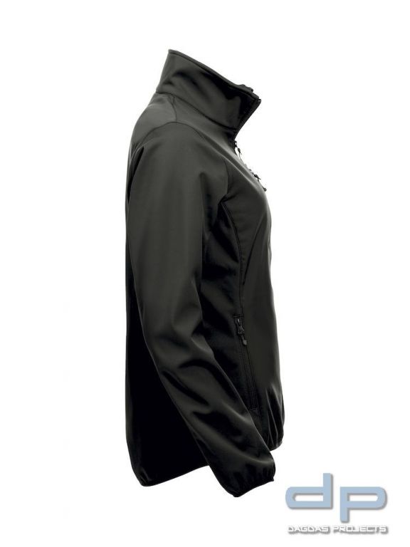 Basic Softshell Jacket Ladies mit reflektierend silbernem Wunschaufdruck in verschiedenen Farben
