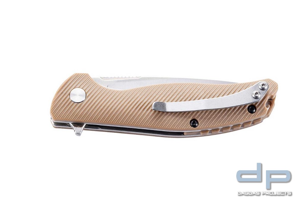 Einhandmesser mit satinierte Drop Point Klinge