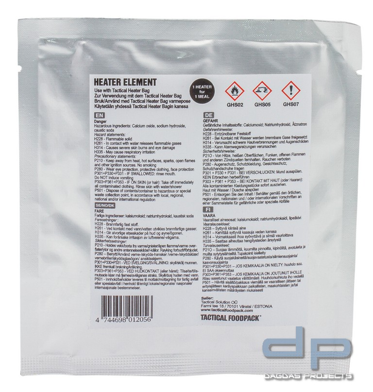 TACTICAL FOODPACK - TACTICAL HEATER ELEMENT